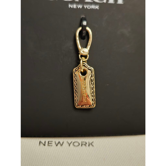 NWT Coach Gold Stitched Hangtag charm - Picture 3 of 6